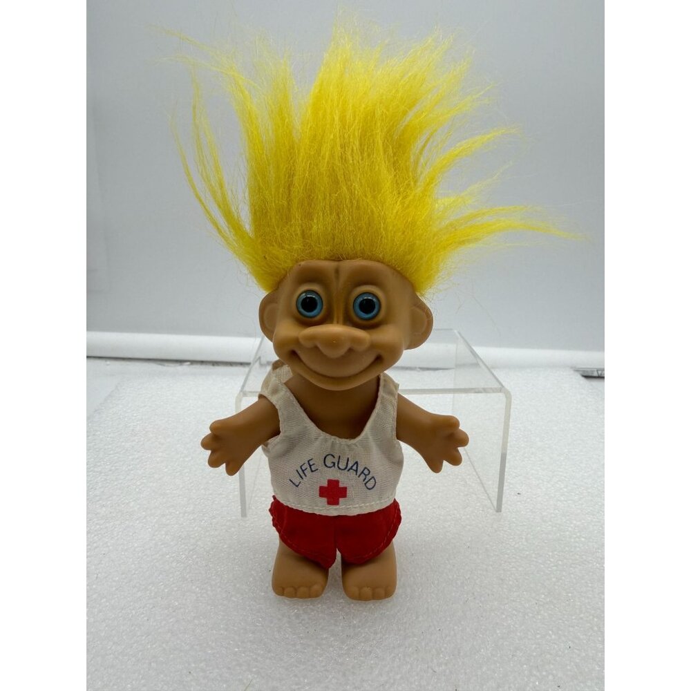 Vintage Trollkins Troll Doll Lifeguard Outfit Blue Eyes